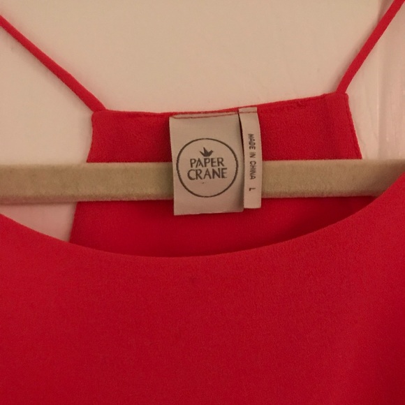Paper Crane High Neck Tank -Coral - Picture 2 of 4